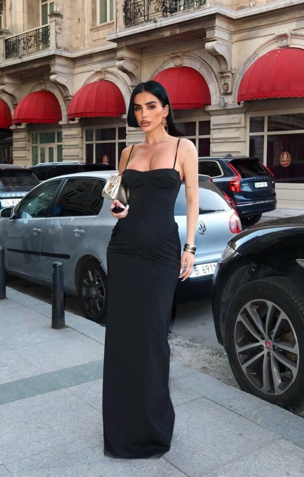 Elegant Ruched Slim-Fit Maxi Dress