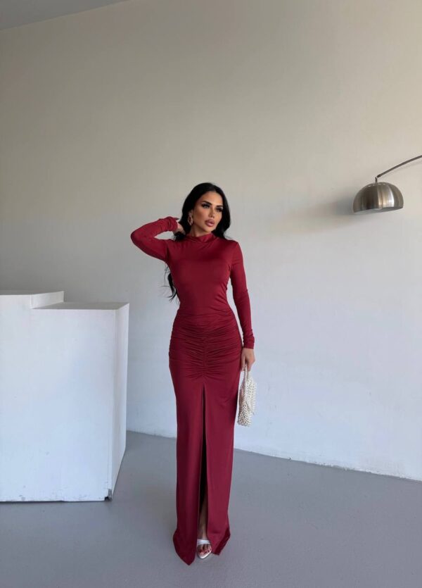 Maxi Length Ruched Bodycon Dress