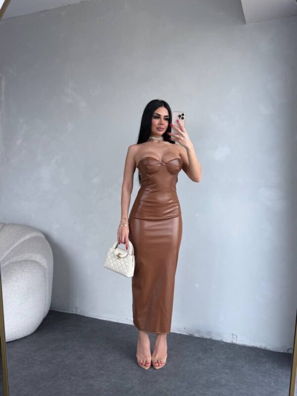 Midnight Contour Faux Leather Dress