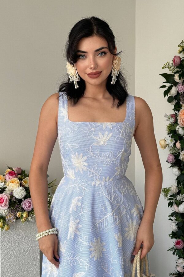 Femel Embroidered Poplin Midi Dress