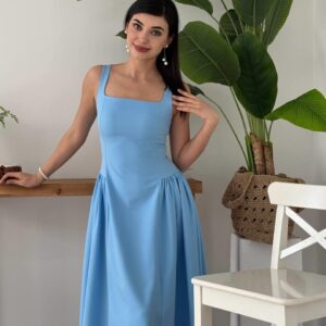 Heldi Pleated Atlas Midi Dress