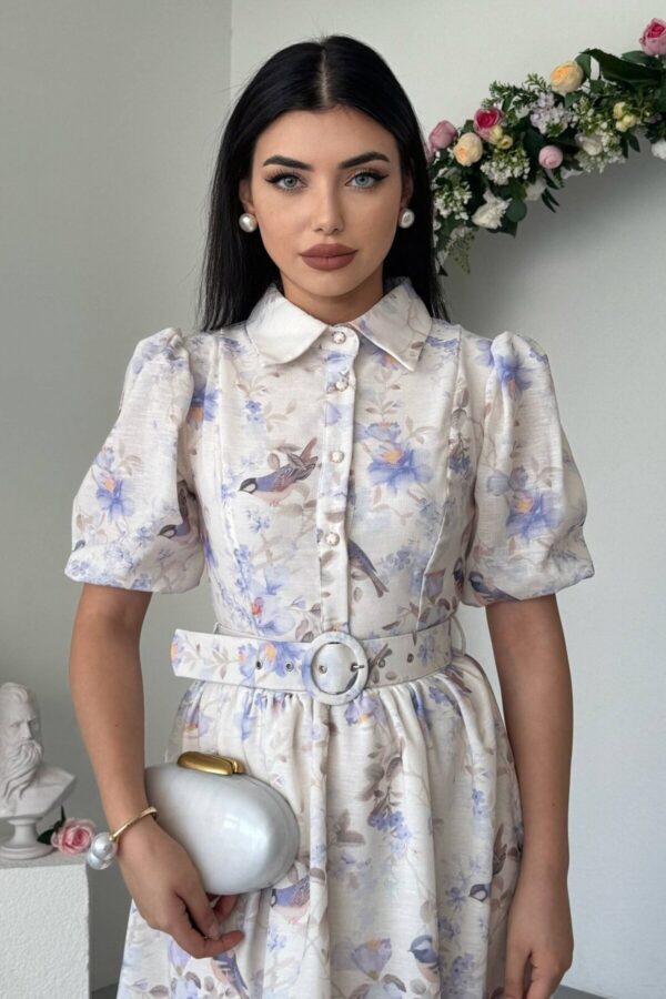 Gema Keten Midi Dress with Belt