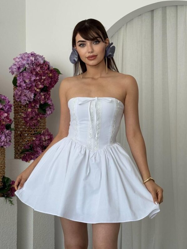 Walf Poplin Strapless Mini Dress