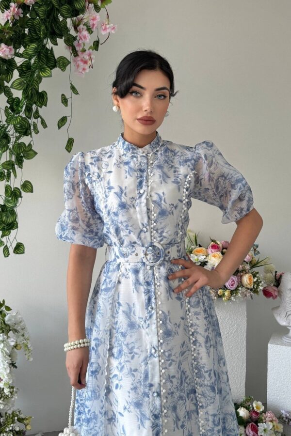 Floral Chiffon Dress with Belt