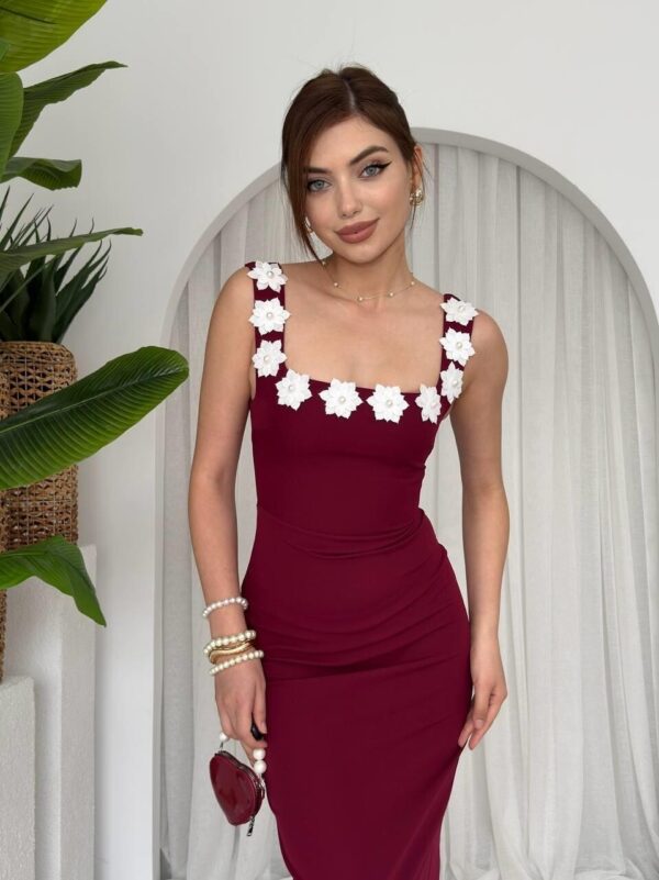 Ming Flower Detailed Atlas Dress