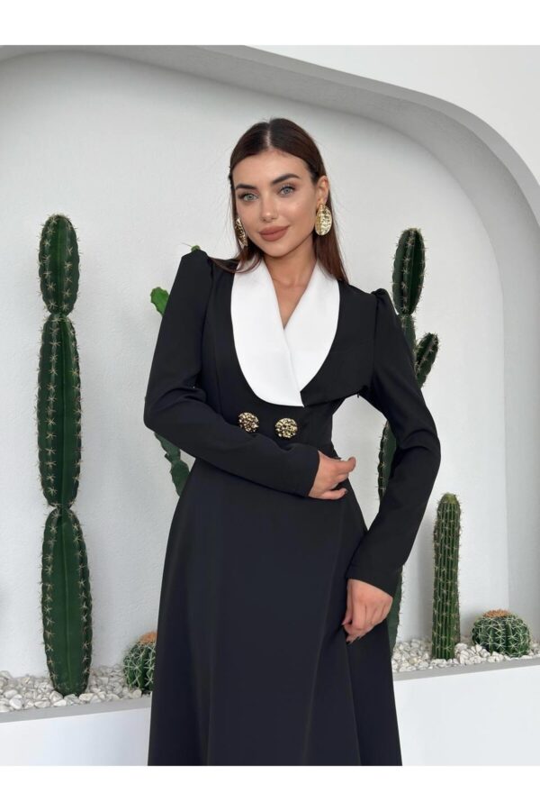 Heram Shawl Collar Atlas Dress