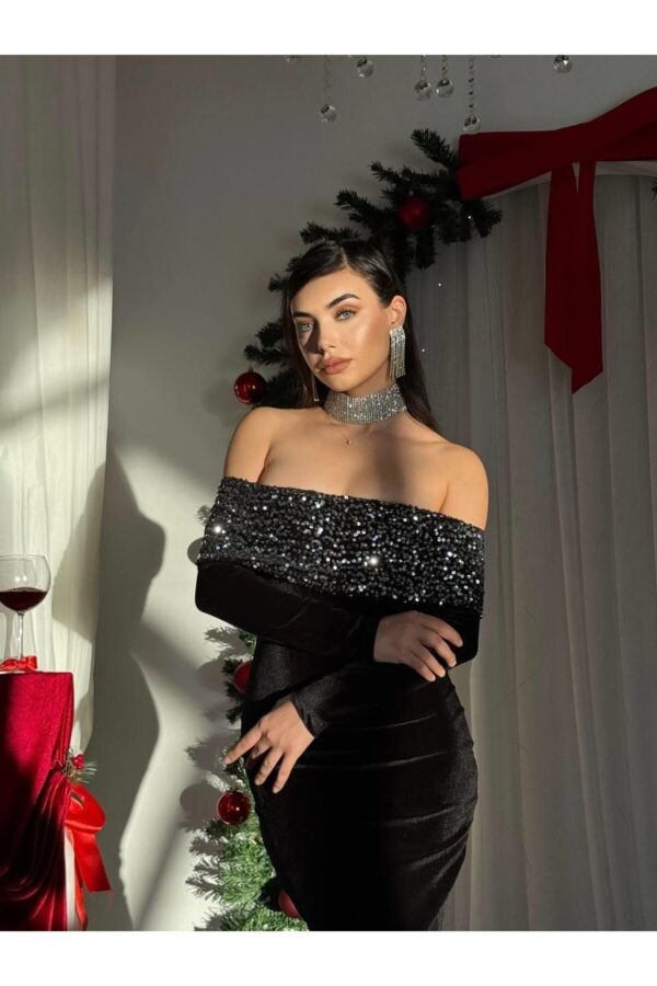 Fira Strapless Velvet Evening Dress