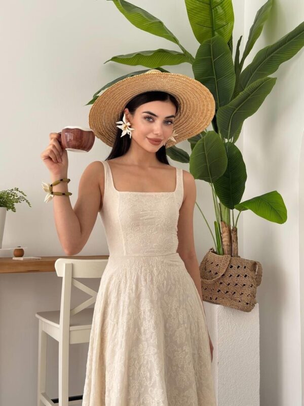 Cuper Flower Detailed Poplin Dress