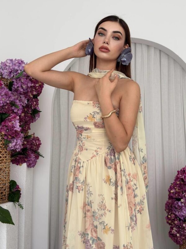 Meno Floral Chiffon Scarf Dress