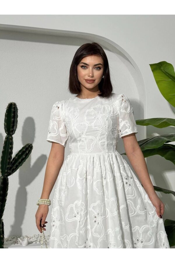 Banne Poplin Ecru Midi Dress