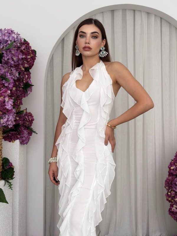 Lea Ruffle Chiffon Midi Dress