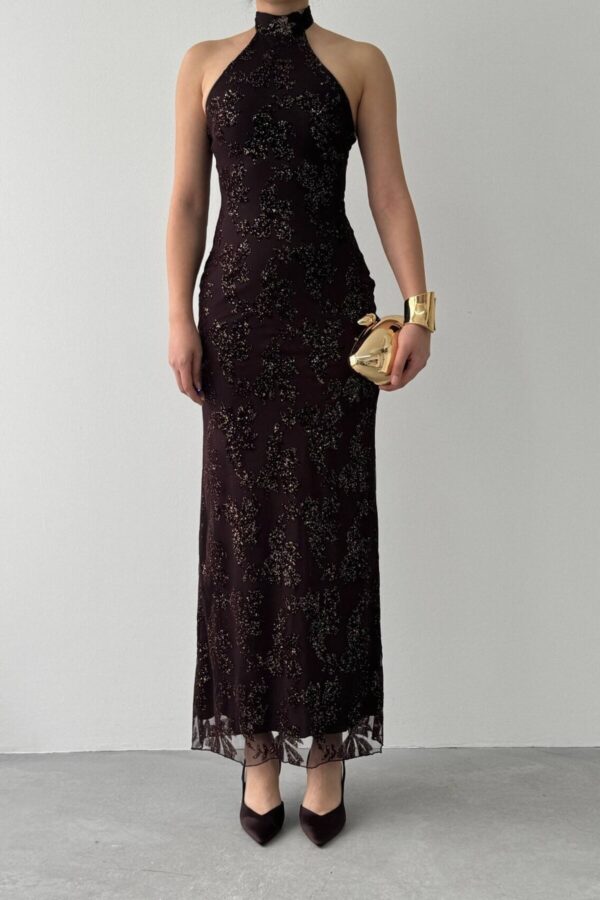 Gerne Tulle Neckline Dress