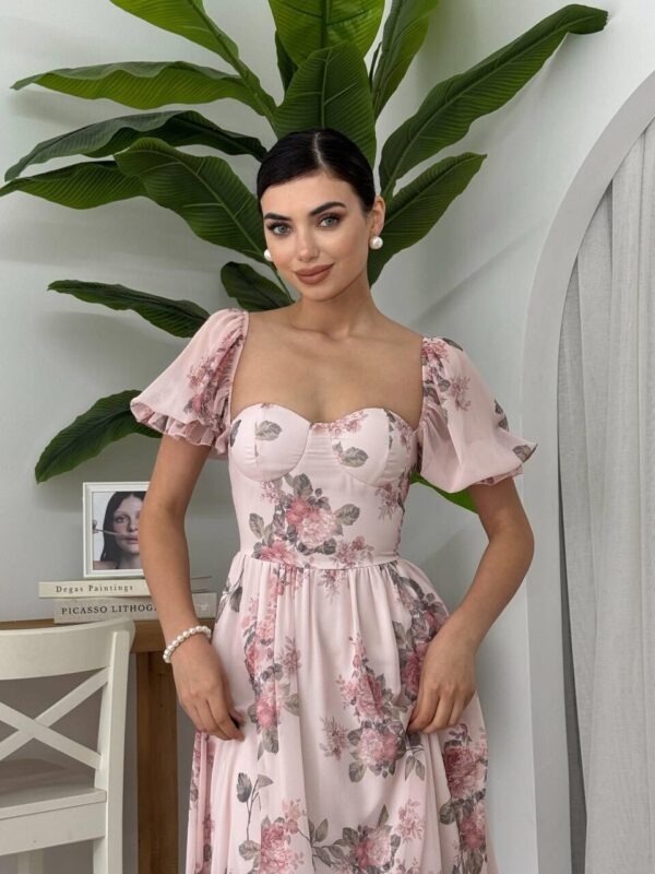 Caso Floral Chiffon Midi Dress