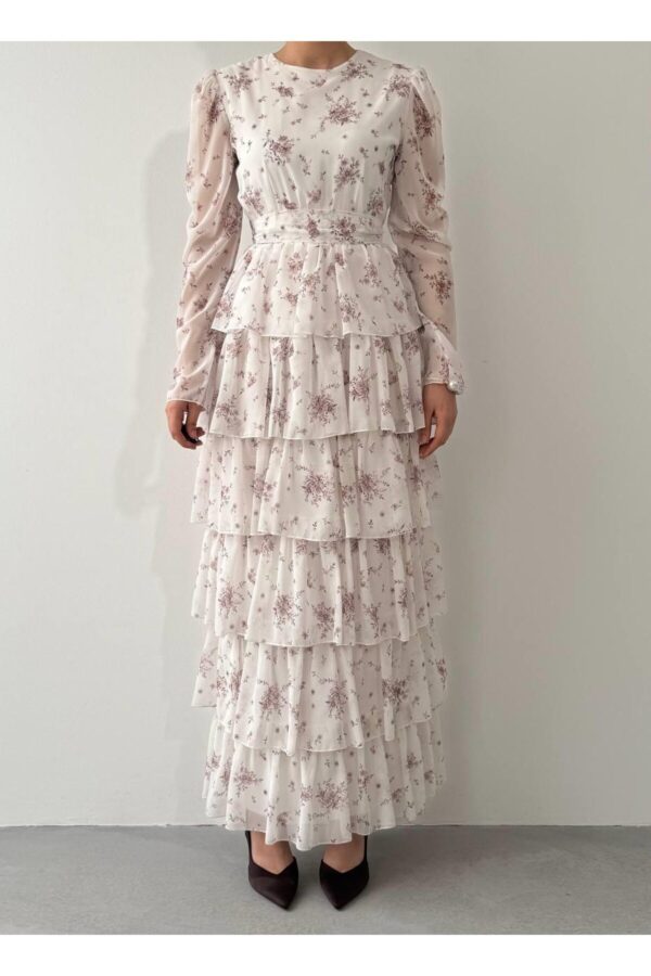 Arsel Belted Chiffon Dress