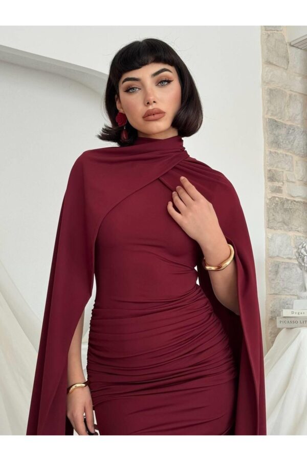 Xena Scuba Cape Midi Dress
