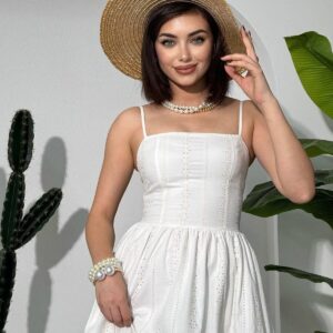Rona Strappy Fisto Ecru Dress