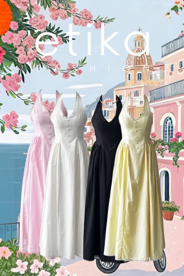 Smen Button Detail Poplin Dress