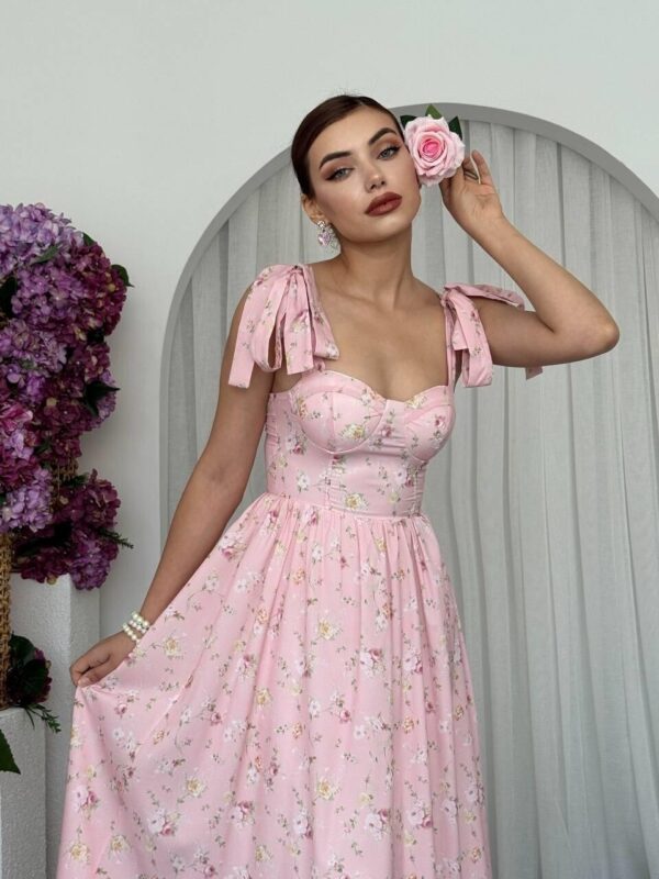 Yunn Shoulder Tie Mos Crepe Dress